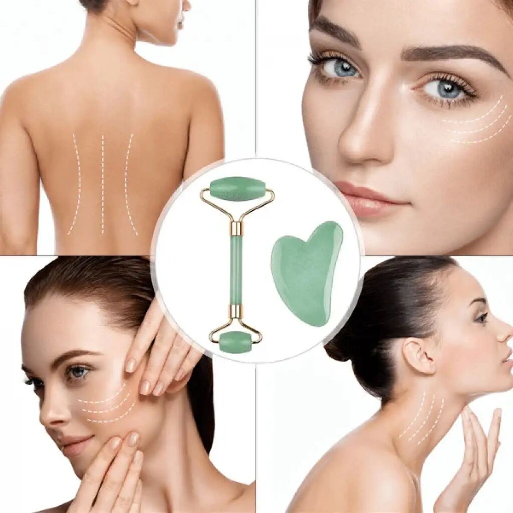 Set facial din piatră naturală ( Jad ) - imaginea 2