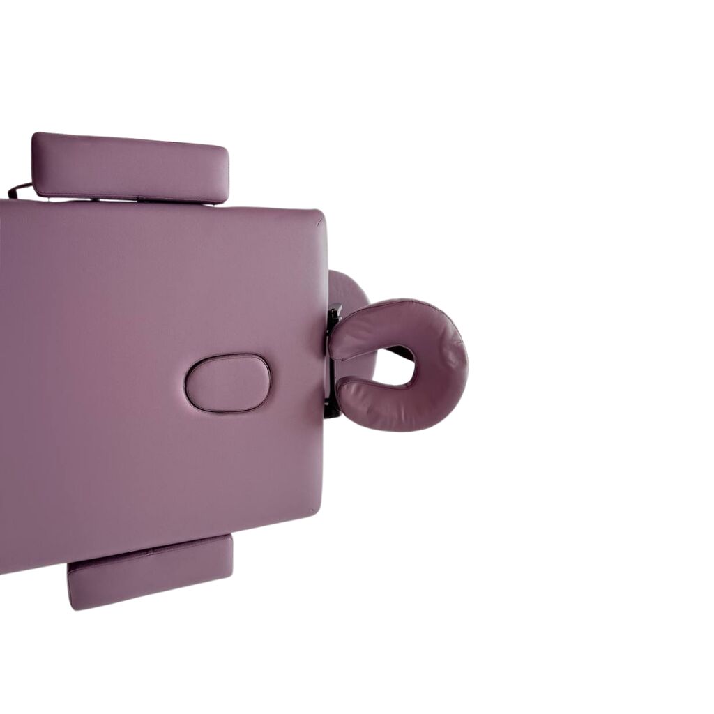 Masă de masaj portabilă, (dimensiuni 185 x 65 cm/lemn) Violet ,Husa Transport cu roți. - imaginea 5