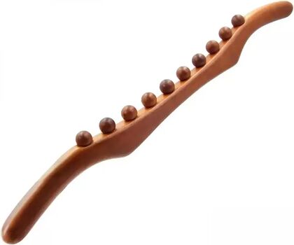 Bară anticelulitică V-shape din lemn cu bile