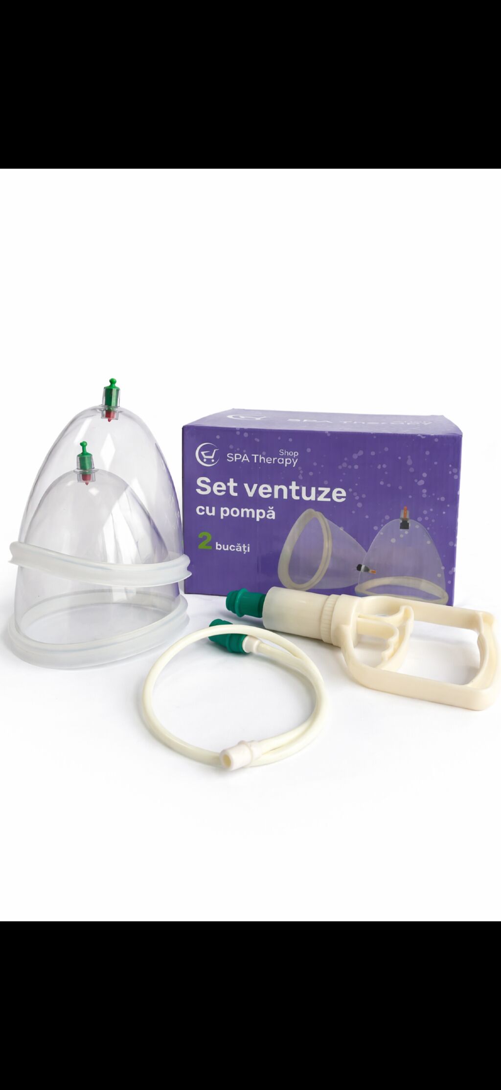 Set ventuze pentru sâni 2 buc+pompa - imaginea 3