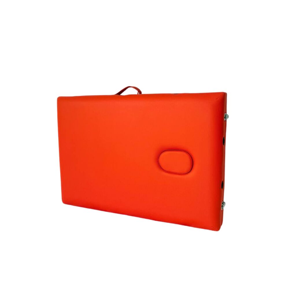 Masă de masaj portabilă, 2 secțiuni (dimensiuni 185 x 65 cm/lemn dur) eco piele, spuma de 4cm Oranj, Husa Transport cu roți. - imaginea 18